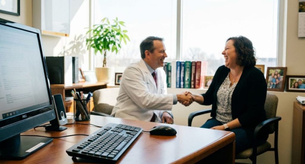 IA en salud: estudio advierte que ahorra hasta 16 minutos por consulta. Foto: Biofile.